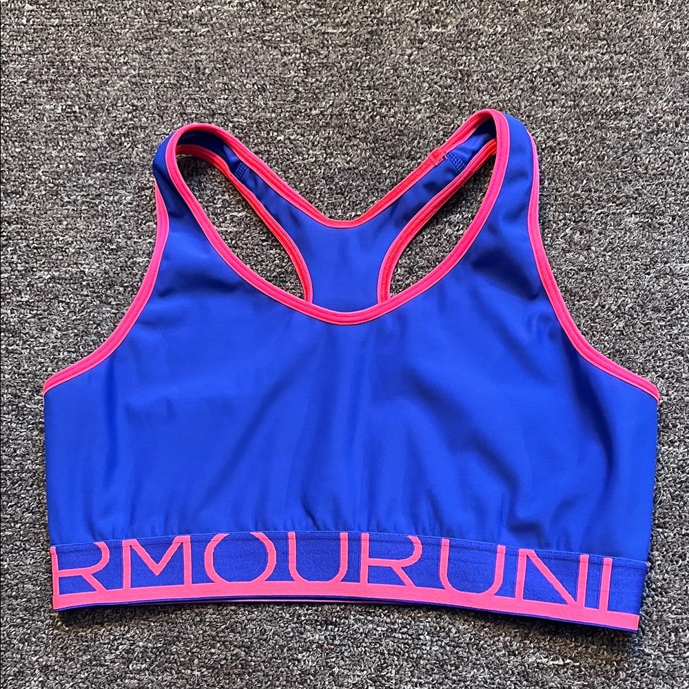 Under Armour Women's Vibrant Blue and Pink Sports Bra